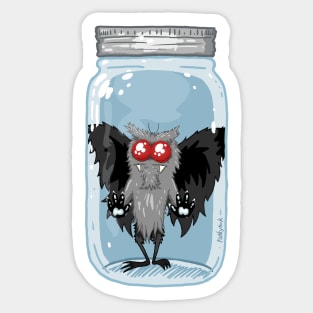 Mason Jar Mothman by Ronkytonk Sticker